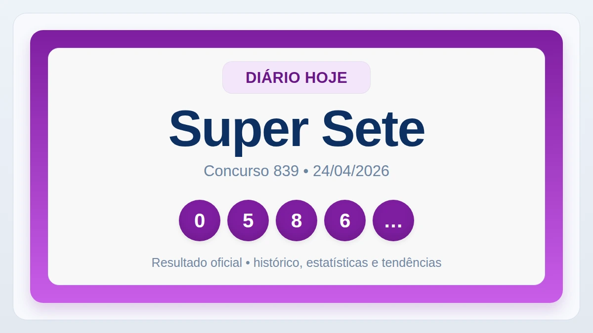 Super Sete 839: resultado, rateio e detalhes